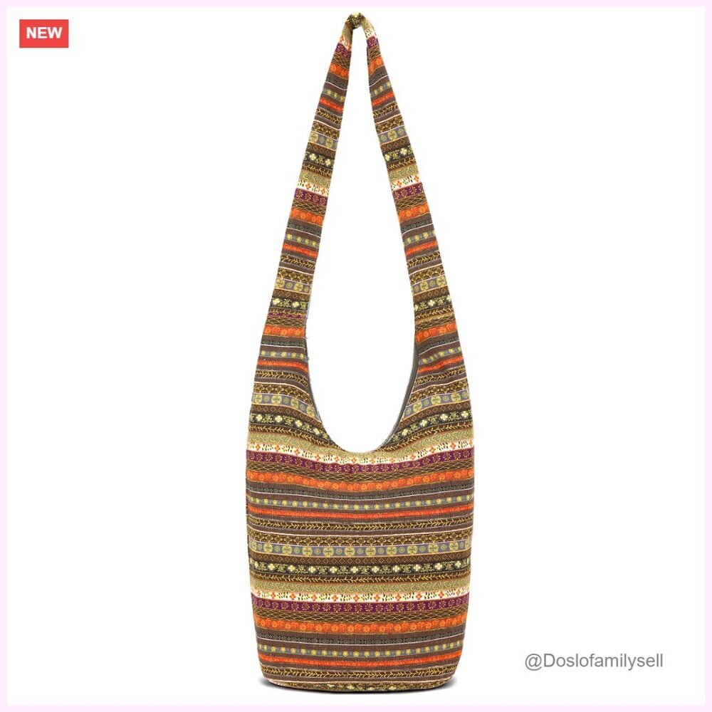 Large Canvas Hobo Crossbody Bag with Zipper Pockets, Fits iPad & Books